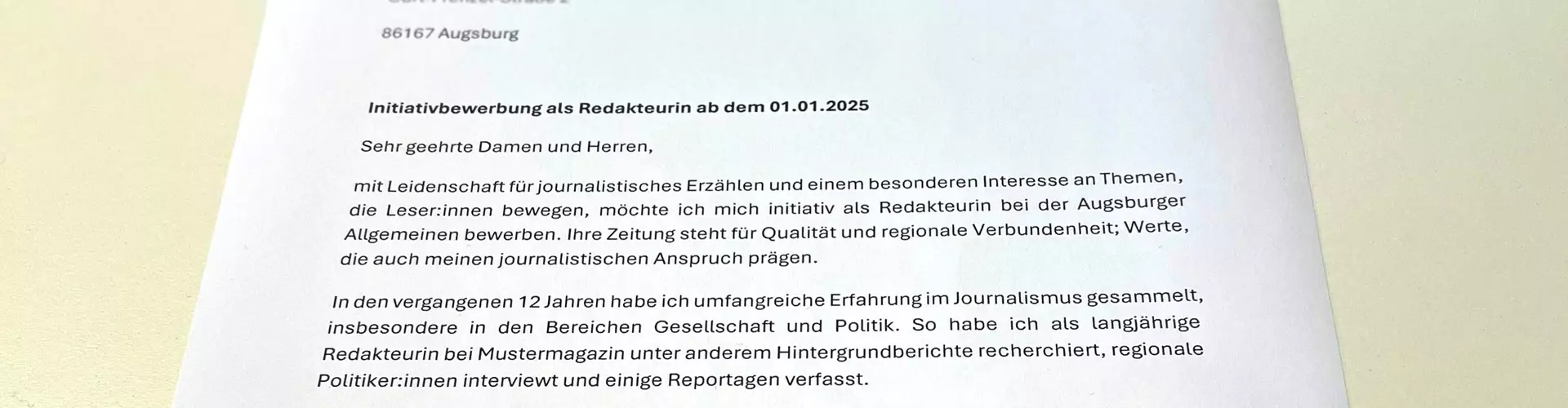Initiativbewerbung