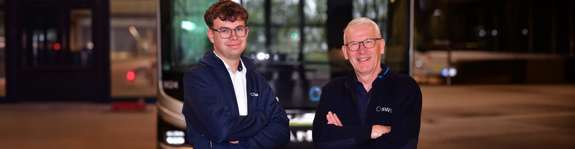 Luis Mederle und Bernd Läuter, Busfahrer bei den swa