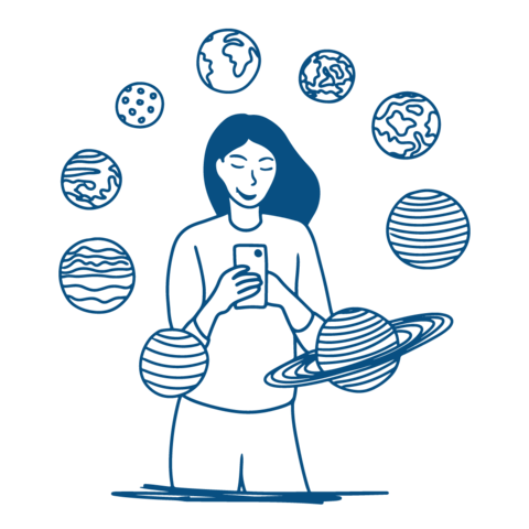 Frau mit Universum
