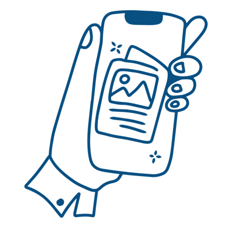 Hand mit Handy